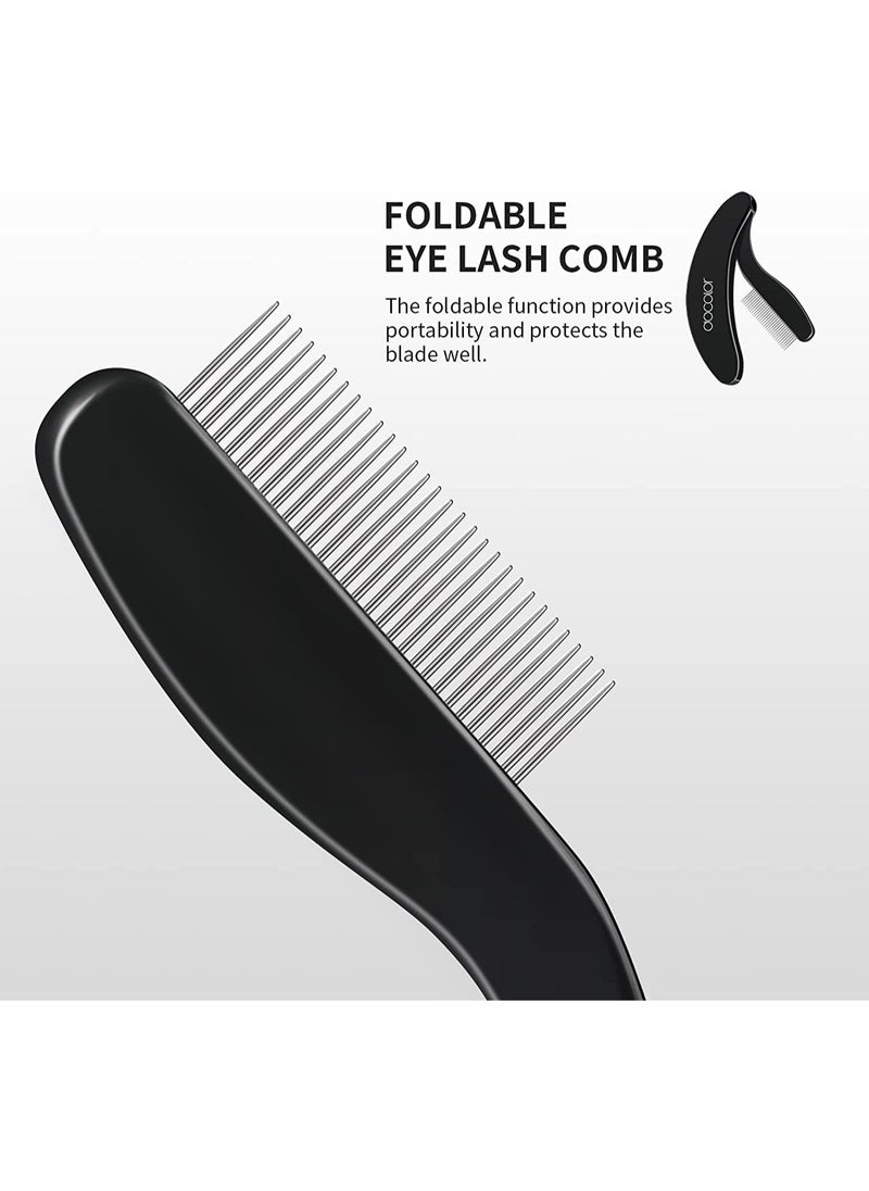Foldable Eyelash Comb Separator Folding Lash Comb Eyebrow Mascara Applicator Eyelash Definer Arc Designed Cosmetic Brushes Tool