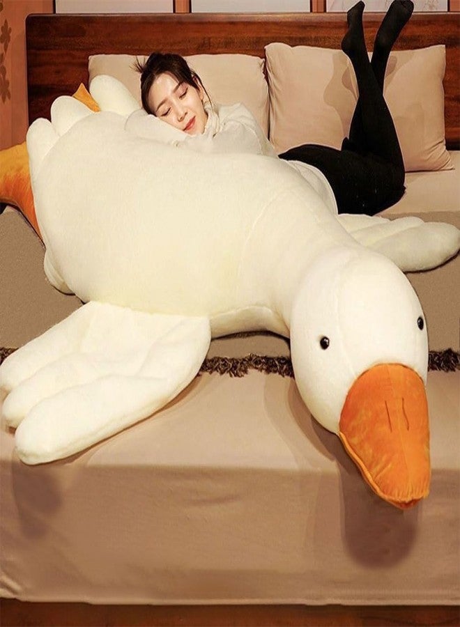Srutirbo Giant White Goose Plush-75 in Soft Furry Swan Stuffed Animal Pillow,Huge Goose Plush Hugging Pillow Gifts for Every Age (75in) - Image 1