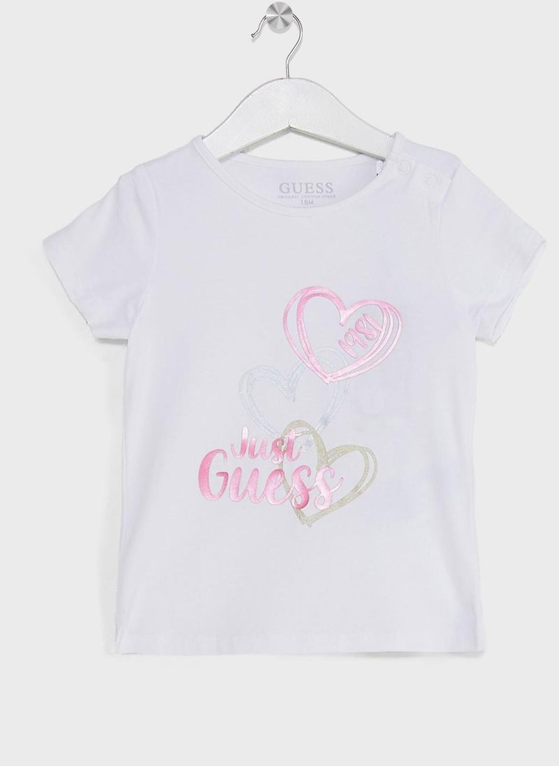 GUESS Infant Heart Print T-Shirt - Image 1