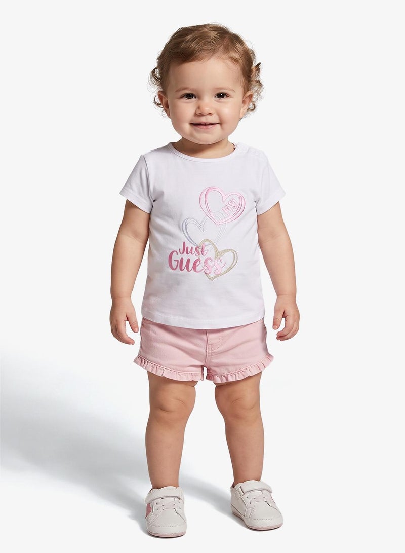 GUESS Infant Heart Print T-Shirt - Image 4