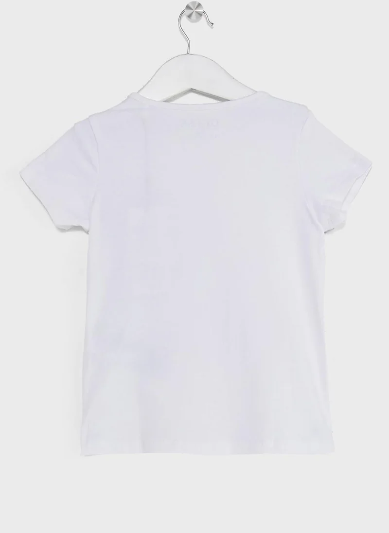 Guess G011-Pure White Infant Heart Print T-Shirt for Women | Best Price UAE