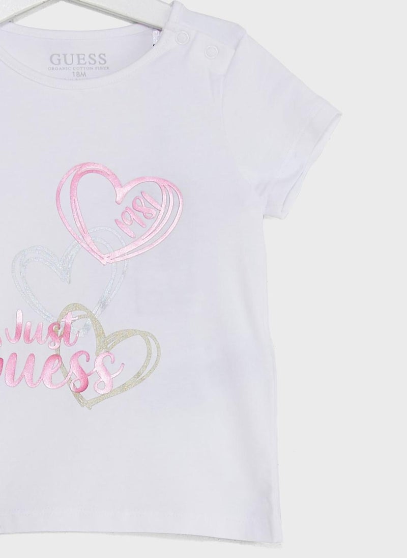 GUESS Infant Heart Print T-Shirt - Image 3