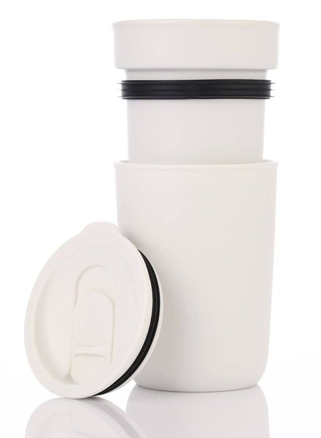 Hans Larsen SAVONA - Hans Larsen Premium Ceramic Tumbler With Recycled Protective Sleeve - White - Image 3