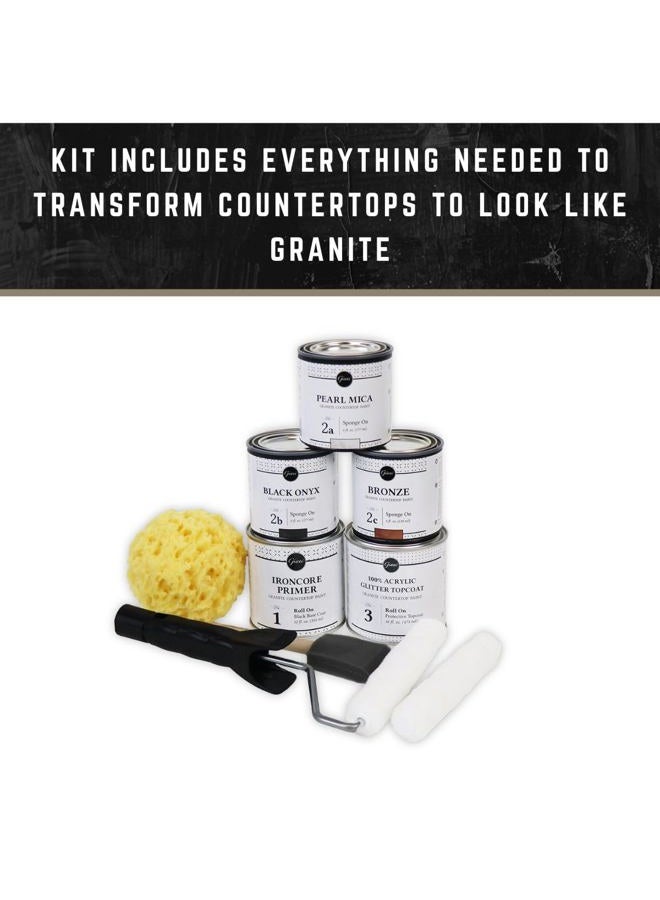 Giani Granite Countertop Paint Kit 2.0-100% Acrylic (Bombay Black) - Image 2