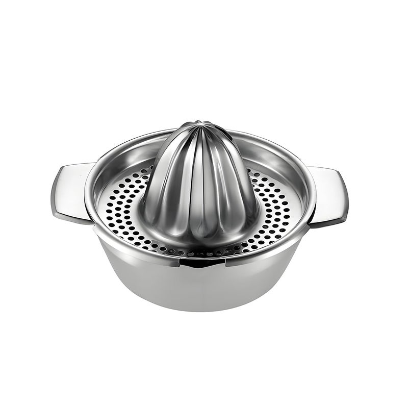 Pebipoo Lemon Orange Squeezer, Manual Juicer Stainless Steel Citrus Juicer Hand Press Lemon Squeezer with Bowl Juicer Strainer - Image 3