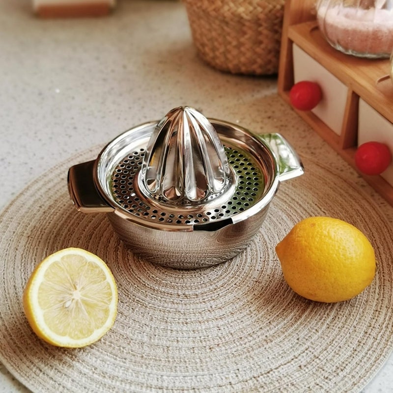 Pebipoo Lemon Orange Squeezer, Manual Juicer Stainless Steel Citrus Juicer Hand Press Lemon Squeezer with Bowl Juicer Strainer - Image 5