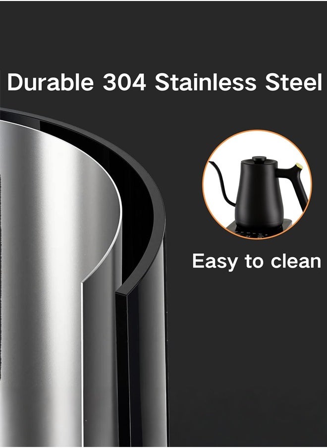 Joshberg - Electric Gooseneck Kettle,Coffee Kettle,800ml Water Kettle for Pour-over Coffee & Tea with 5 Preset Temperature Touch Screen Buttons  304 Stainless Steel Coffee and Tea Pot, Black - Image 1