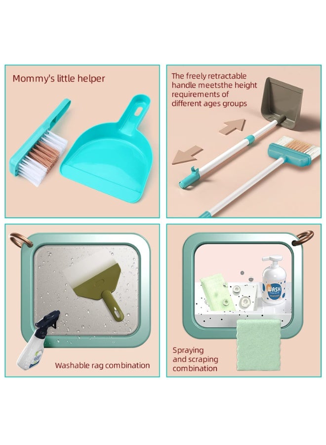 والالا مجموعة تنظيف الأطفال للأطفال الصغار ، قابلة للفصل 20 جهاز كمبيوتر شخصي تتظاهر مجموعة اللعب ، عربات تنظيف الأطفال الصغار التعليمية تتضمن مكنسة كهربائية عمل حقيقية ، مكسرة ، زجاجة رش وأكثر من ذلك - Image 4