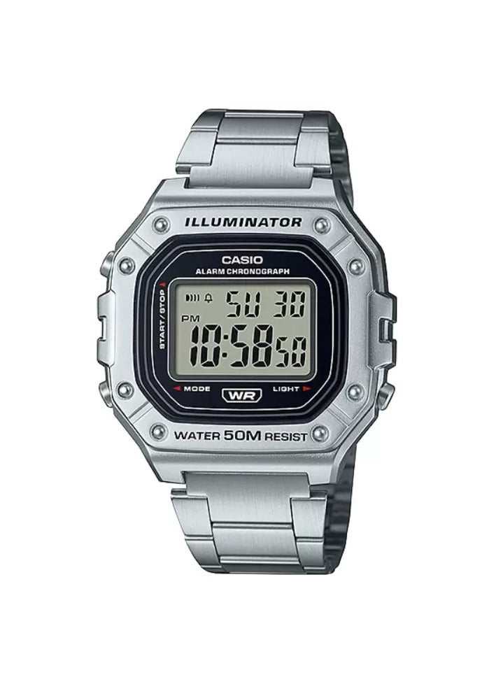 Casio Watch for Men W-218HD-1AVDF Digital Stainless Steel Band - Image 1