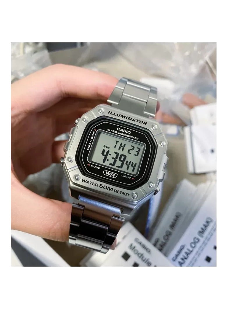 Casio Watch for Men W-218HD-1AVDF Digital Stainless Steel Band - Image 4