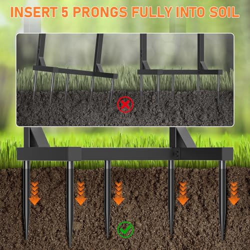 ONWAYHOME Garden Hose Holder, Upgraded Heavy Duty Freestanding Water Hose Holder Stand with Storage Basket, Holds Up to 160 FT Hose for Outside Yard Lawn Farm, Black - Image 5