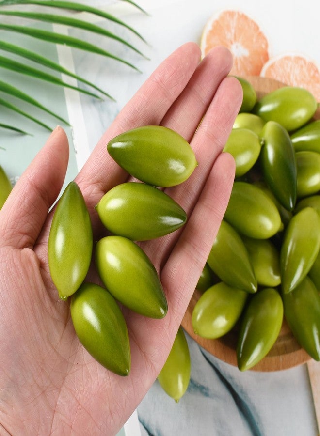Luckforest Artificial Olives, 30 Pcs Large Green Fake Olives Lifelike Simulation Foam Fruit for Home Kitchen Cabinet Food Photography Props - Image 5