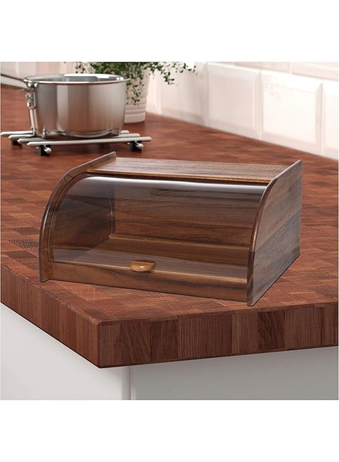 Billi Wooden Bread Box With Acrylic Lid Brown ‎27.5 x 40.1 x 18 cm - Image 3