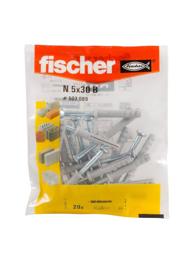 Fischer Hammerfix With Galvanized Countersunk Head 3 x 0.5cm Pack Of 20