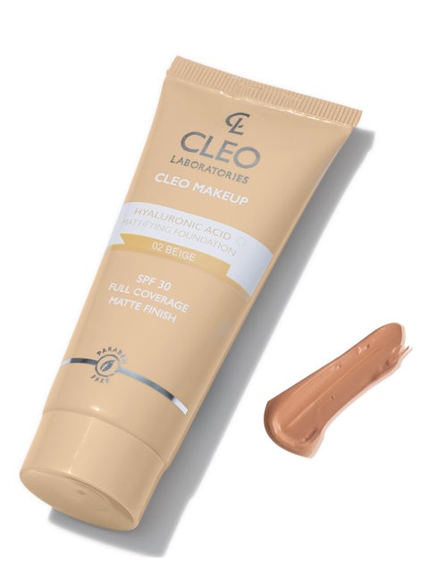 Hyaluronic acid Mattifying Foundation Beige 02 - 30 ml