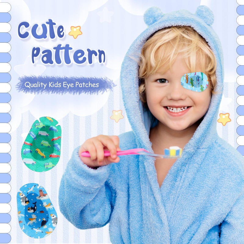 Copkim 40 Pcs Adhesive Eye Patches for Kids Boys 20 Styles Breathable Boy Eye Patch Bulk Light Blocking Cotton Adhesive Bandages for Toddler Boys, 3 x 2 Inch - Image 4
