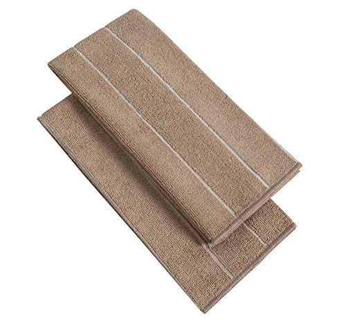 HYER KITCHEN Microfiber Kitchen Towels - Super Absorbent, Soft and Solid Color Dish Towels, 8 Pack (Stripe Designed Brown and White Colors), 26 x 18 Inch - Image 3