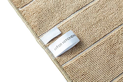 HYER KITCHEN Microfiber Kitchen Towels - Super Absorbent, Soft and Solid Color Dish Towels, 8 Pack (Stripe Designed Brown and White Colors), 26 x 18 Inch - Image 5