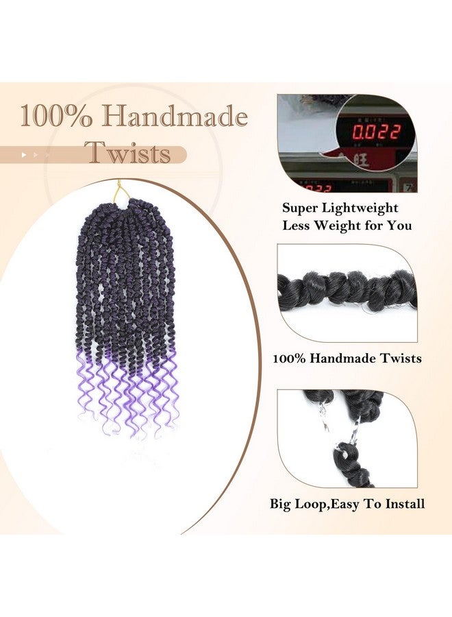 Befunny Pre-twisted passion twist hair Purple, 12 Inch 9 Packs Pretwisted Passion Twist Crochet Hair,Soft Pre Looped Curly Ombre Brown Crochet Hair For Women,Short Crochet Braids(12",Tpurple#) - Image 5