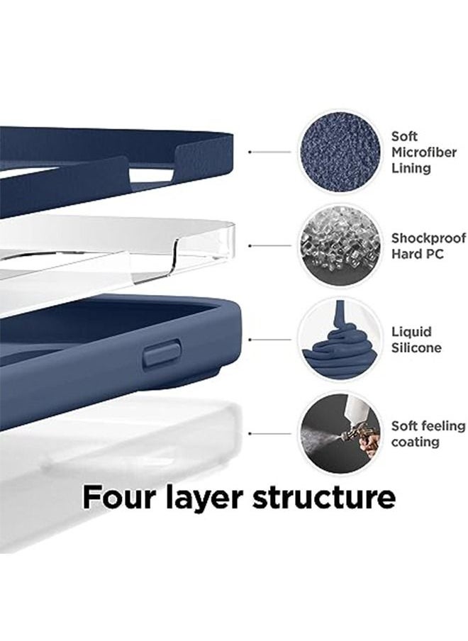 Ocean - iPhone 15 (6.1 inch) Case, Liquid Silicone Case, Full Body Protective Cover, Shockproof, Slim Phone Case, Anti-Scratch Soft Microfiber Lining, Blue - Image 1