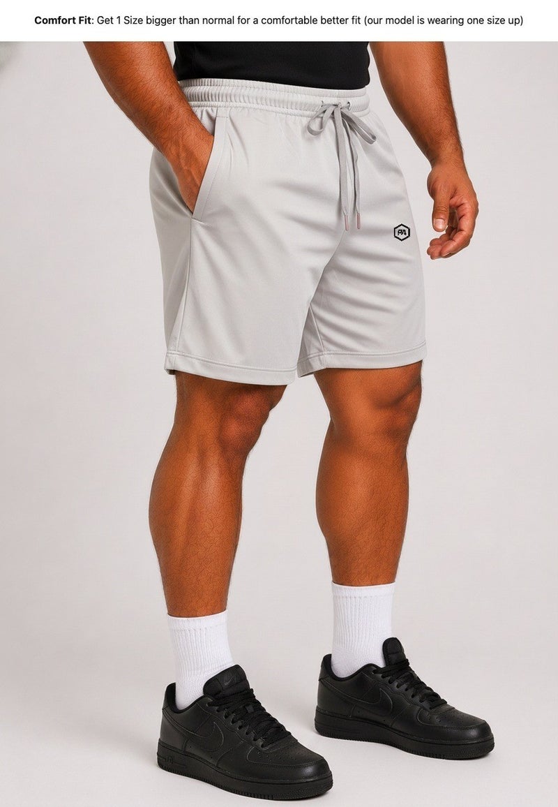 Prima Ace Men's Shorts Gym Addict Premium Light Grey - Image 3
