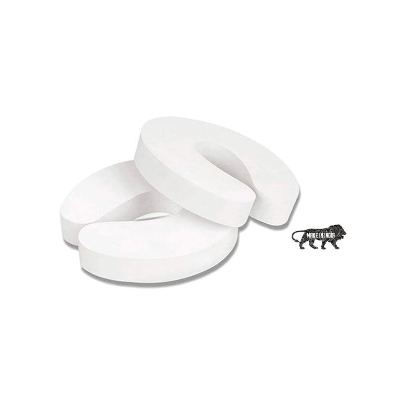Kids Station Finger Pinch Door Guard for Baby Safety - Stopper for Protection from Door Slamming & Accidental Lock - C-Shaped Stopper - Guard Finger Protection for Children Kids and Baby - Pack of 2 (White) - Image 1