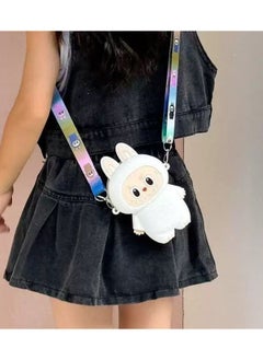 Generic Labubu Kids Silicone Coin Purse Keychain gray full body(White)  - Image 2