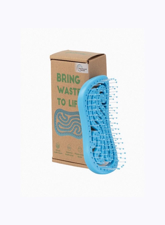 Farenheit Tangols Double Curved Detangler Hair Brush-100% Bio-Friendly Detangler Hair Brush w/Ultra-Soft Anti Knot Nylon Bristles for all Hair Types, Unisex Adults, Kids (Blue) - Image 1