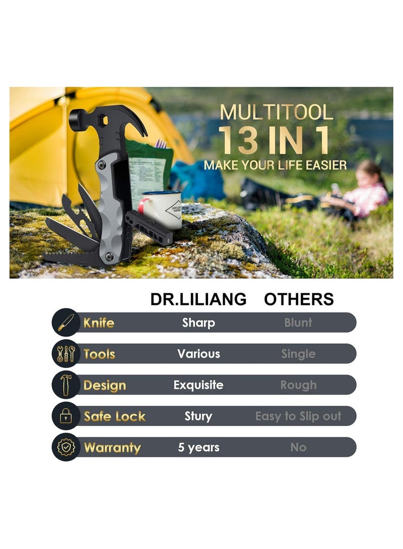 general Men's Multi Tool Hammer Camping Accessories Gifts  Multi Tool Camping Accessories 13 in 1 Survival Multi Tool Hammer - Image 5