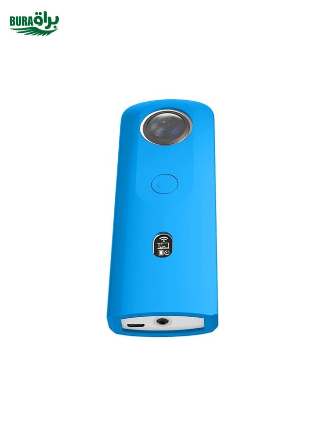 PULUZ Silicone Protective Case with Lens Cover for Ricoh Theta SC2 360 Panoramic Camera(Blue)