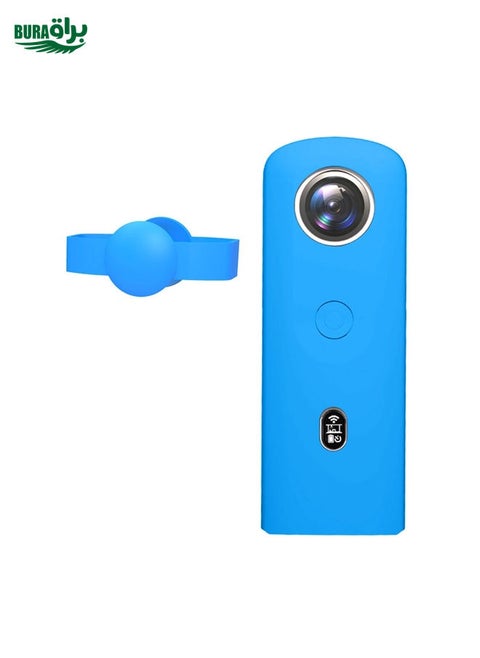 PULUZ Silicone Protective Case with Lens Cover for Ricoh Theta SC2 360 Panoramic Camera(Blue)