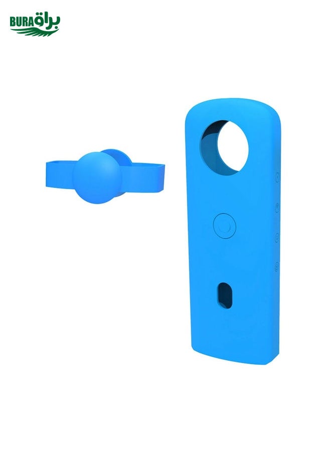 PULUZ Silicone Protective Case with Lens Cover for Ricoh Theta SC2 360 Panoramic Camera(Blue)