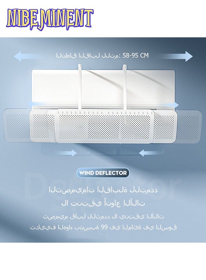 NIBEMINENT Air Conditioner Deflector Air Conditioning Wind Shield, Split Ac Adjustable Flow Deflector Preventing Ac From Blowing Directly, For Home Office Retractable Ac Windshield  - Image 2