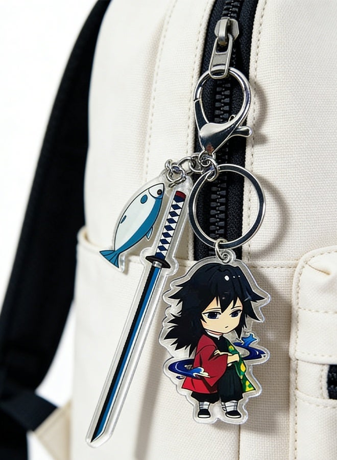 سلسلة مفاتيح سيف نيتشيرين من أنمي قاتل الشياطين، قلادة توميوكا غيو، مناسبة للهواتف والحقائب ومفاتيح السيارات، هدية مثالية لهواة جمع التذكارات - Image 3