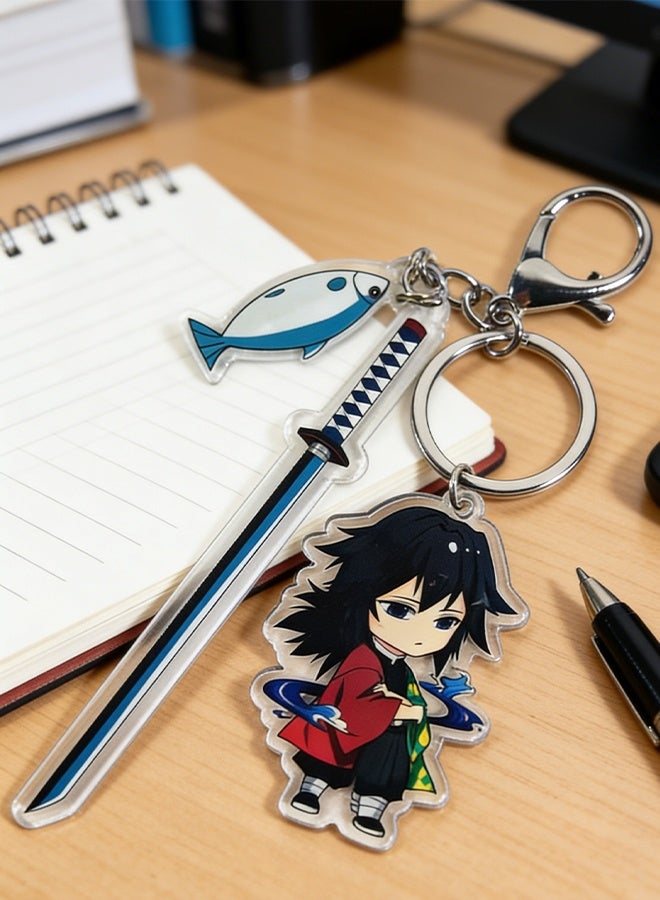 سلسلة مفاتيح سيف نيتشيرين من أنمي قاتل الشياطين، قلادة توميوكا غيو، مناسبة للهواتف والحقائب ومفاتيح السيارات، هدية مثالية لهواة جمع التذكارات - Image 2