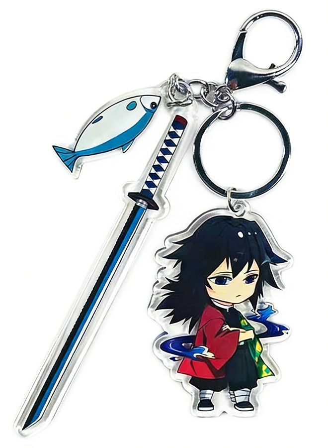سلسلة مفاتيح سيف نيتشيرين من أنمي قاتل الشياطين، قلادة توميوكا غيو، مناسبة للهواتف والحقائب ومفاتيح السيارات، هدية مثالية لهواة جمع التذكارات - Image 1
