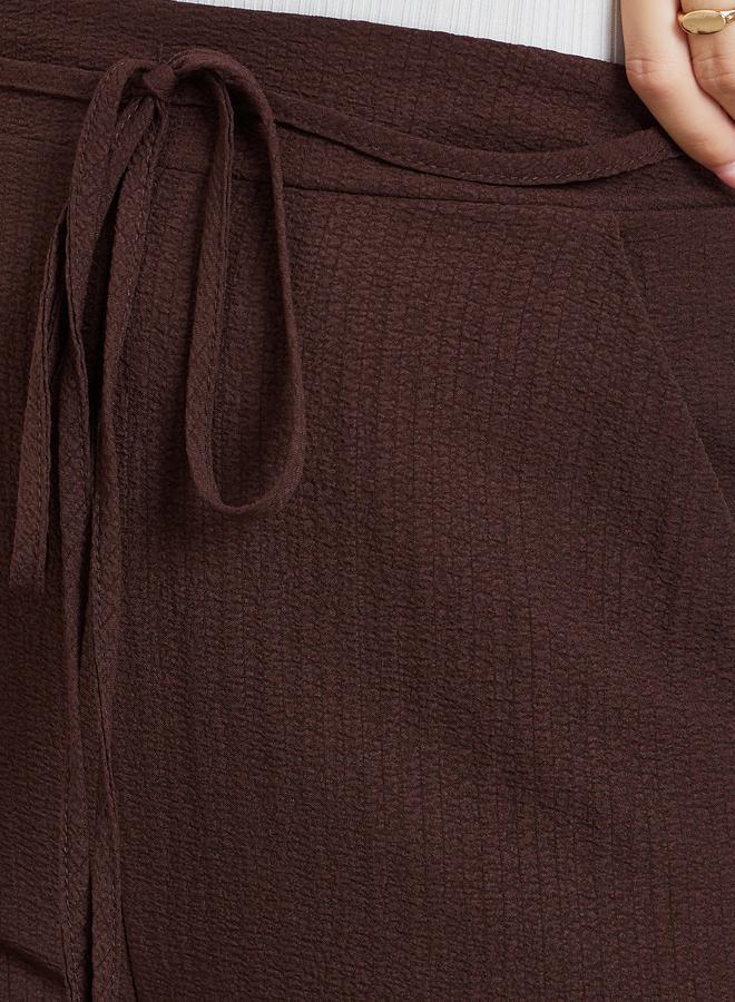 تايك تو بنطال بأرجل واسعة ورباط - Image 3