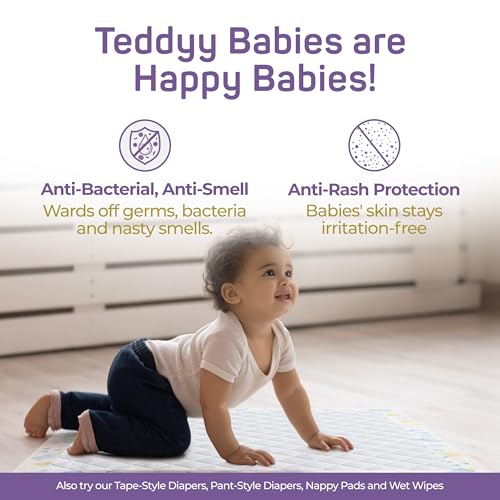 TEDDYY Baby Disposable Rapi-Soak Changing Mats Size - 60 X 60 Cm | 10 Count | Highly Absorbent | Unisex | Anti-Rash | Extra Soft top layer | Anti-Bacterial & Leak- Proof - Image 5