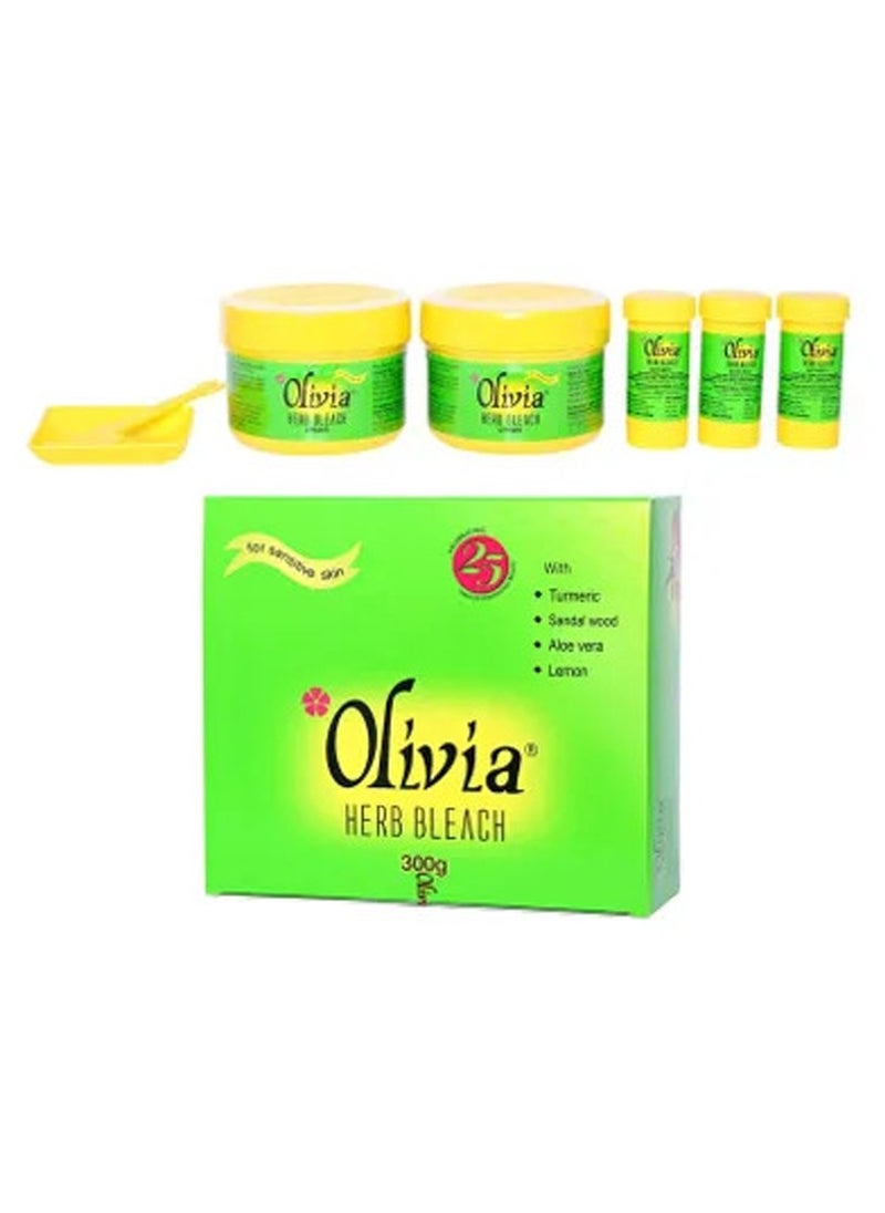 Olivia - Herb Bleach For Sensitive Skin With Haldi Chandan Aloe Vera Nimbu 300g - Image 1