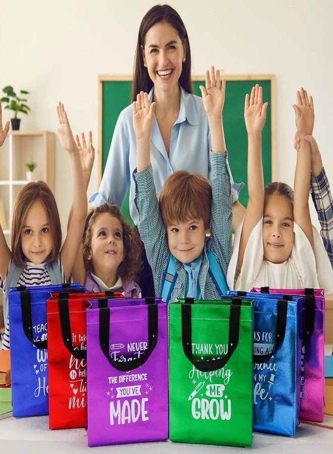 Tellingyou 24 Pieces Teacher Appreciation Gift Bags Reusable End of Year & Thank You Gift Bags with Tissues for Teacher Appreciation Week Graduation Retirement - Image 4