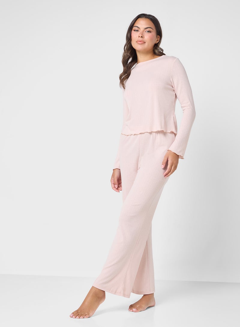 جينجر طقم استرخاء بأكمام طويلة مضلع - Image 5