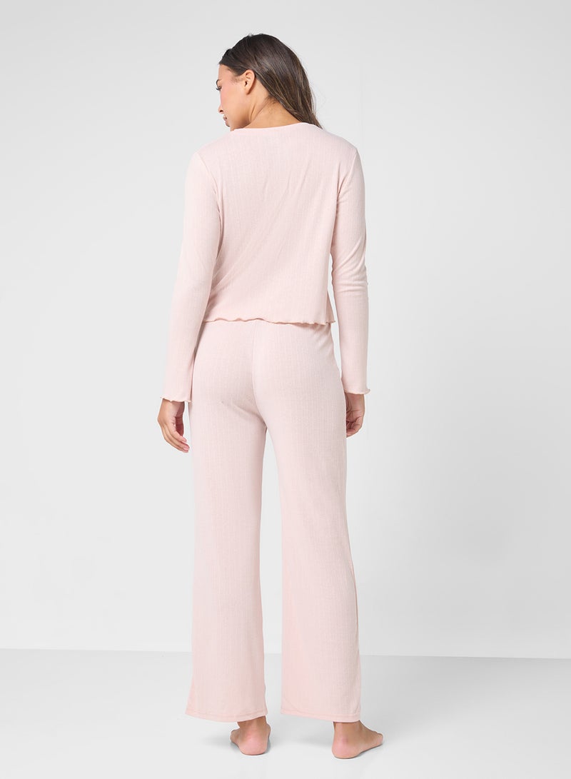 جينجر طقم استرخاء بأكمام طويلة مضلع - Image 2