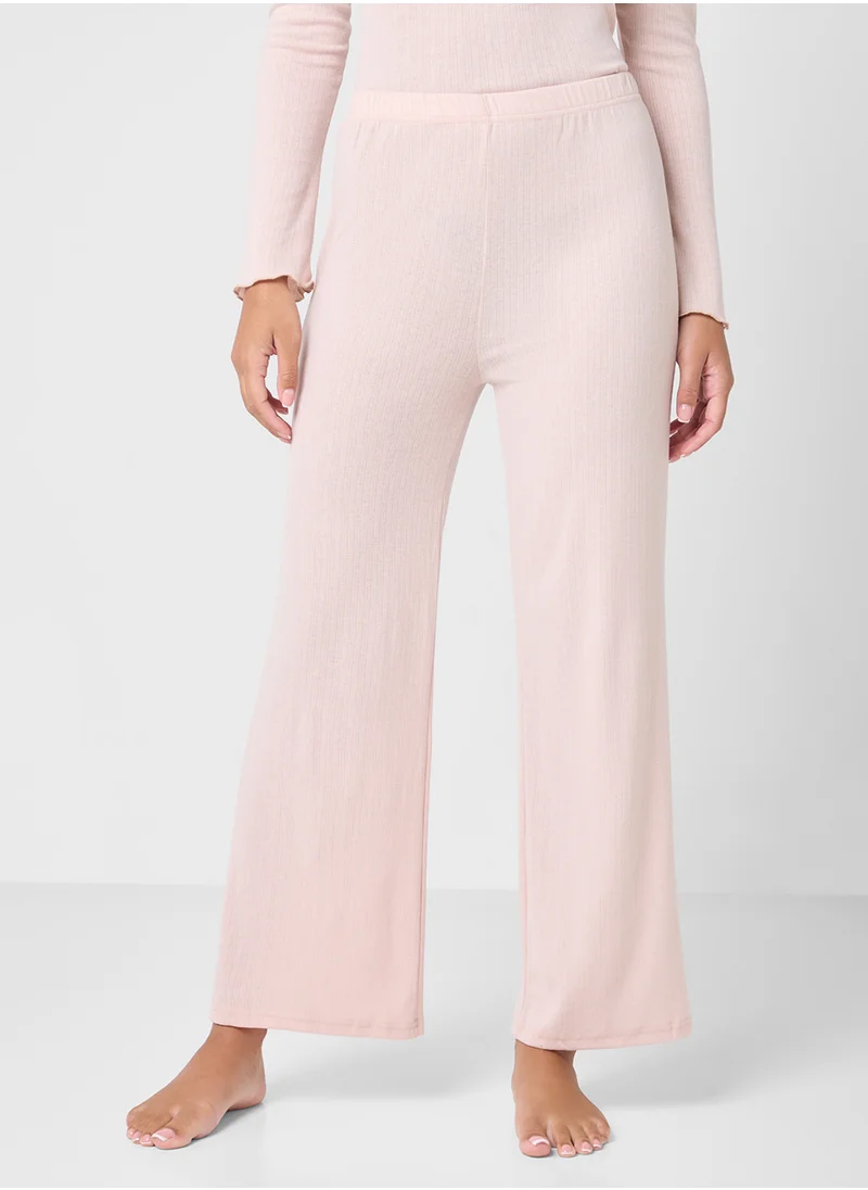 Ginger Ribbed Long Sleeves Lounge Set