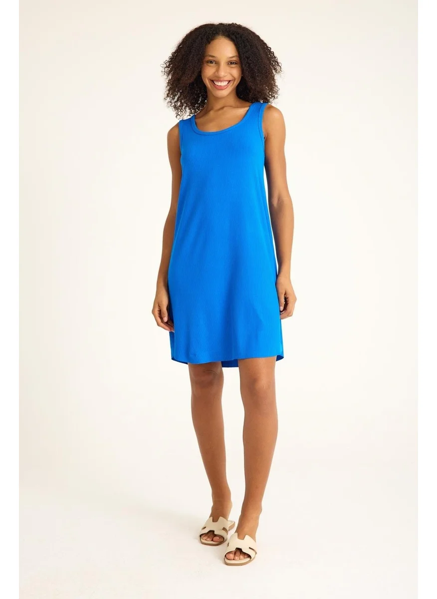 كوتن كونسيبت Square Neck Ribbed and Strappy Midi Dress