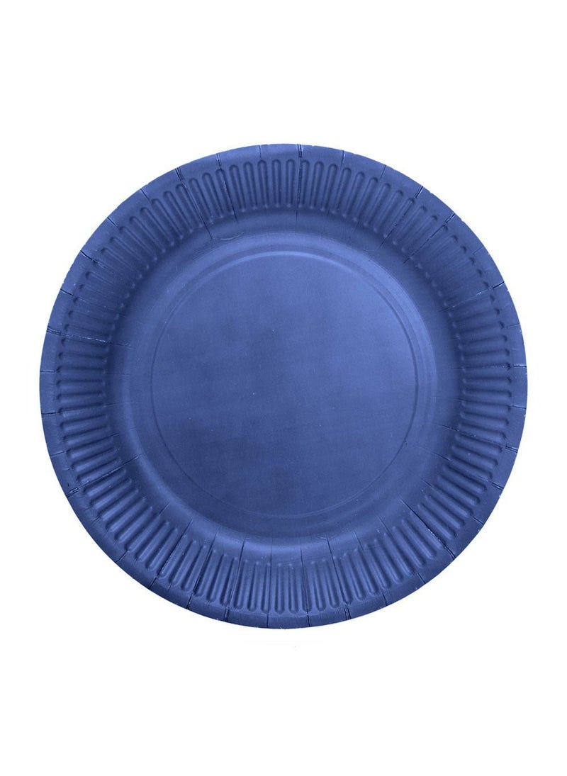 Disposable Paper Plates Dark Blue 18cm 8-Pack