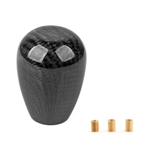 MOXRUQ Carbon Fiber Gear Shift Knob Universal ManualAutomatic Shifter with 3 Thread Adapters Cool Design Shift Lever Knob Head Sporty Interior Upgrade for Most Cars Carbon - Image 1