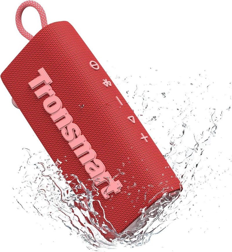 Tronsmart Portable Bluetooth Speaker, Trip Mini Speaker with Bluetooth 5.3, 20H Playtime, AUX, Mic, IPX7 Waterproof Speakers, Wireless Outdoor Speakers for Beach and Bike Travel - Red - Image 1