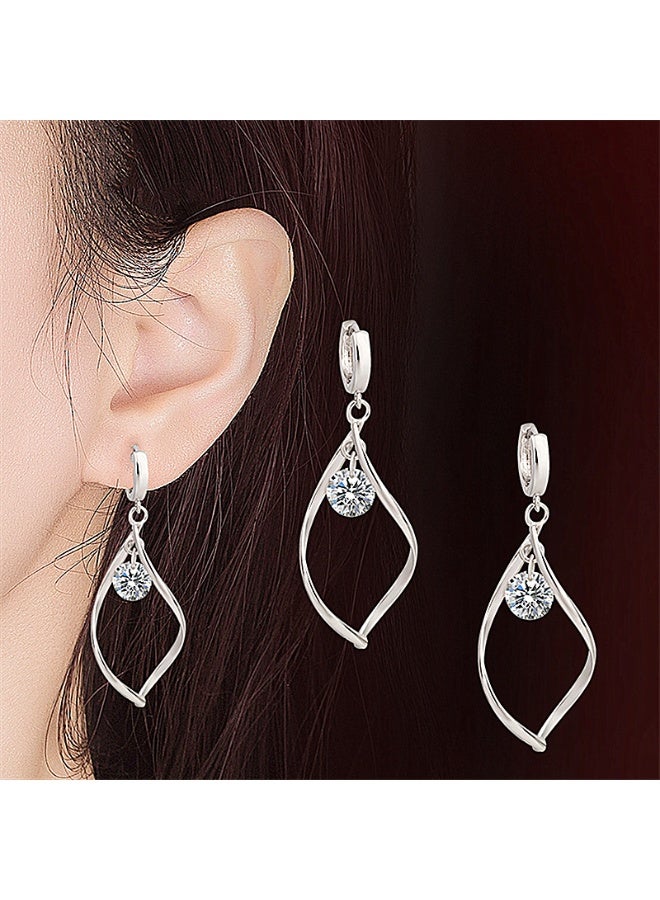 KUYING Temperament Inlaid Diamond Earrings With Hooks And Studs 