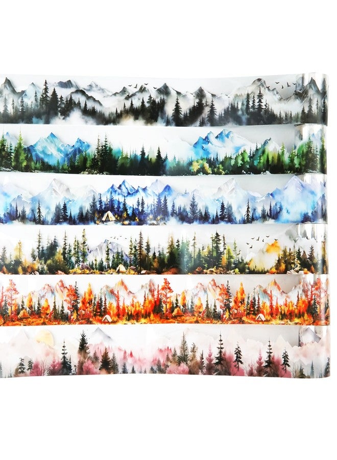 AuriicLeaf Mountain PET Tapes Set, 6 Rolls of Nature Ephemera for Junk Journaling, Scrapbooking, Crafting, DIY Projects, Diaries, and Art Supplies - Image 1
