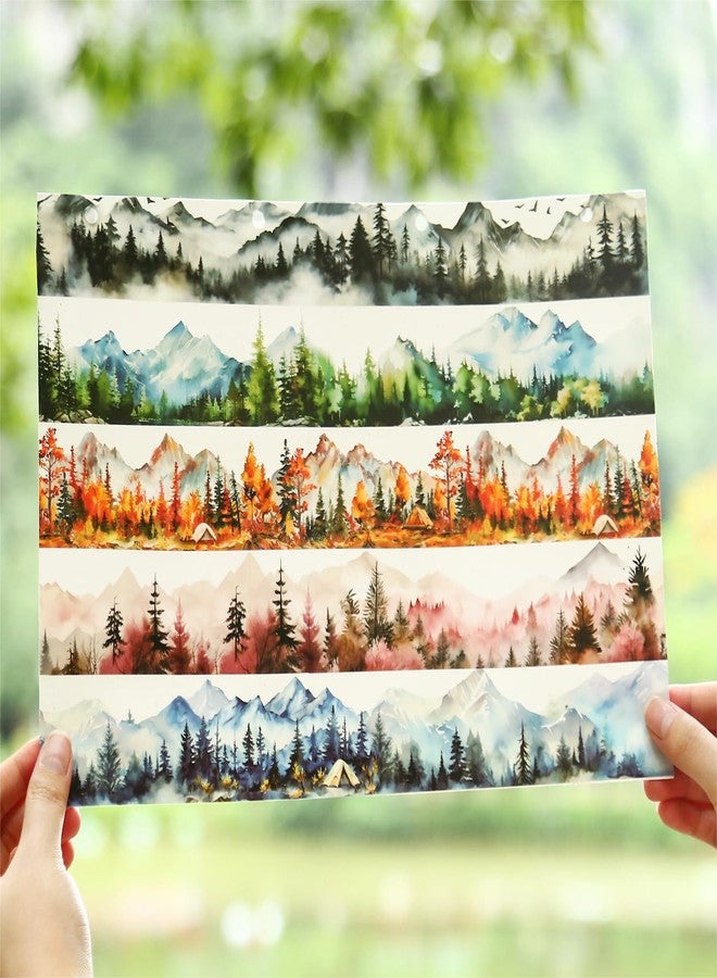 AuriicLeaf Mountain PET Tapes Set, 6 Rolls of Nature Ephemera for Junk Journaling, Scrapbooking, Crafting, DIY Projects, Diaries, and Art Supplies - Image 2